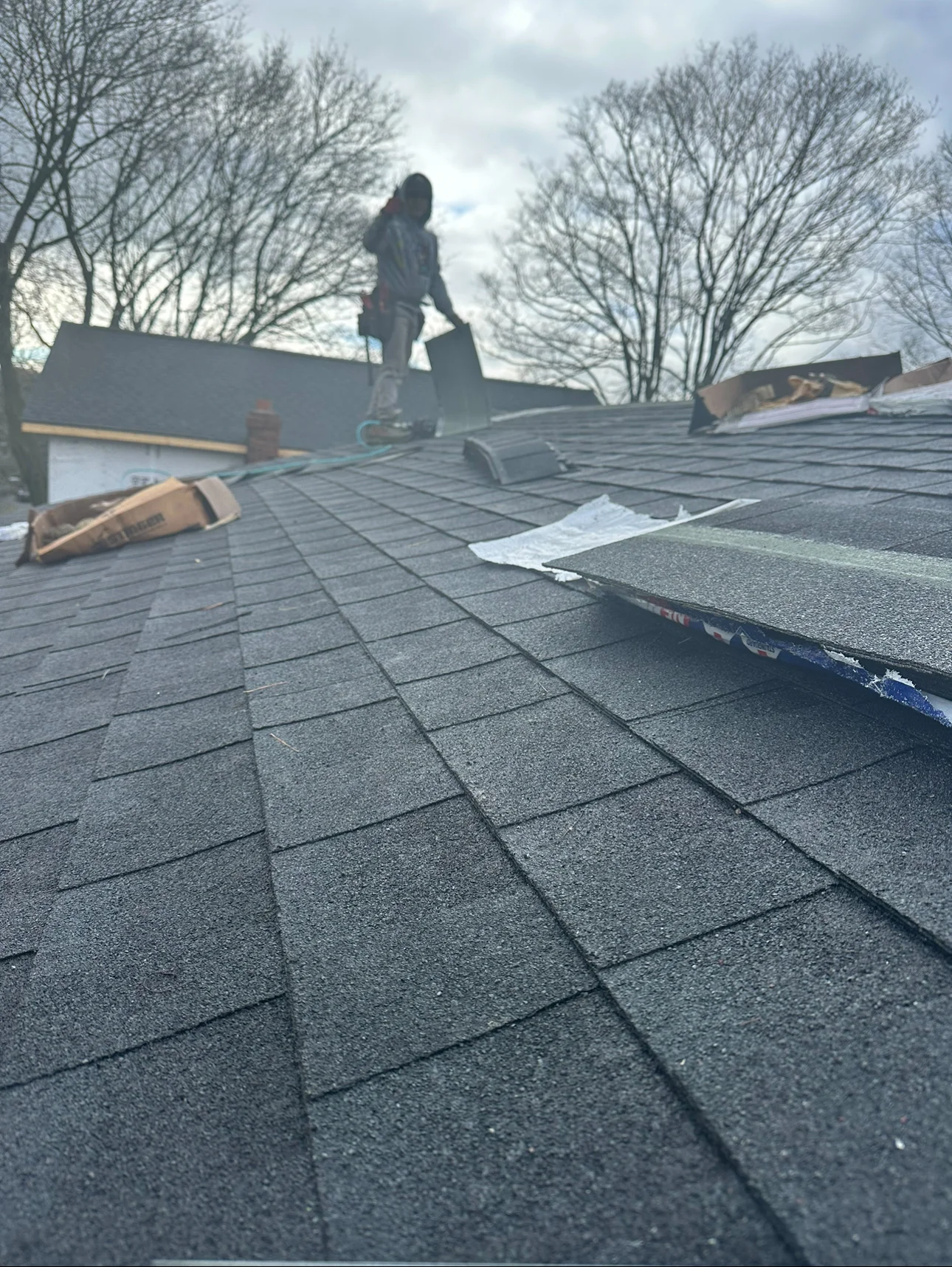 Cabrera Built Worker doing roofing